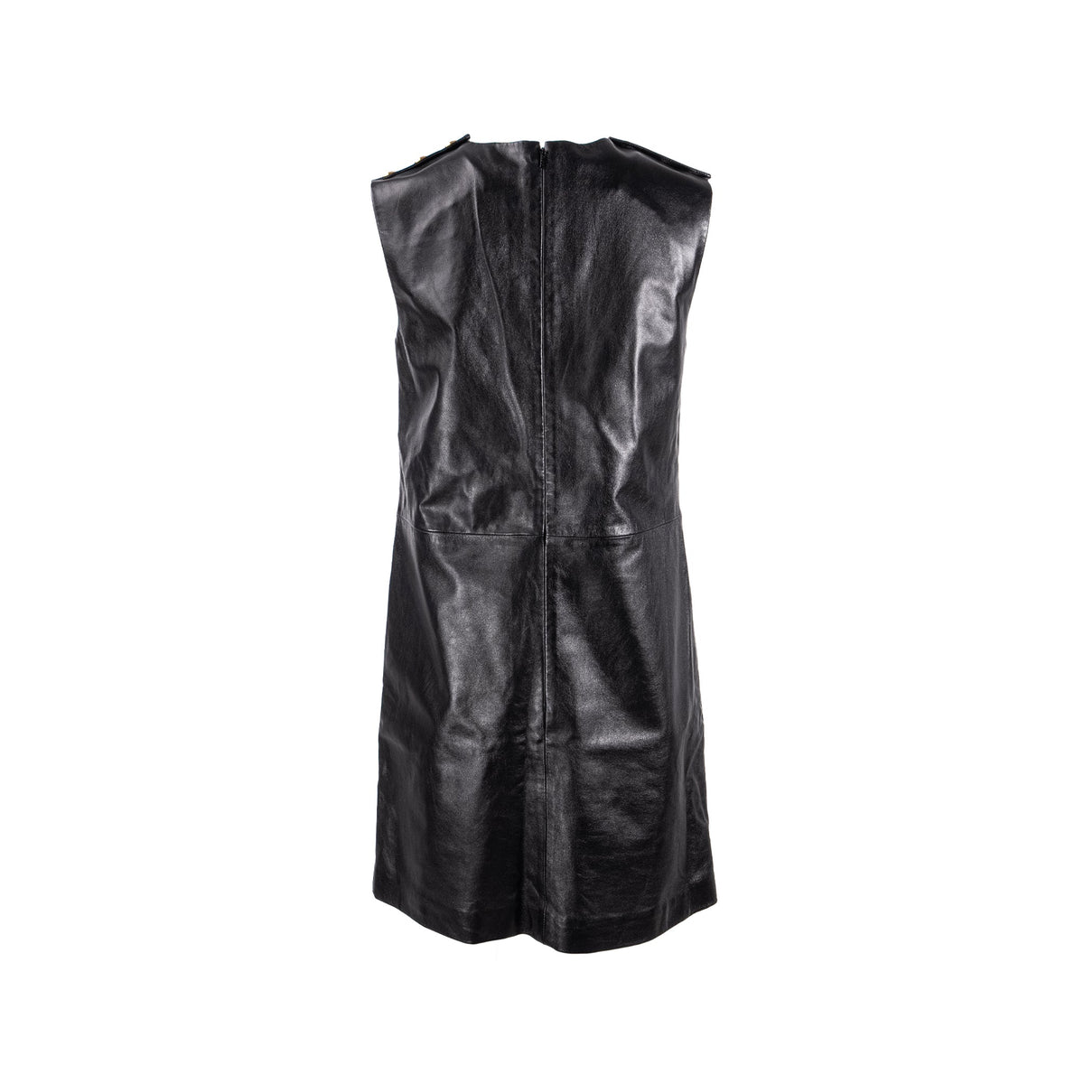 gucci-size-40-gg-button-sleeveless-dress-lambskin-black
