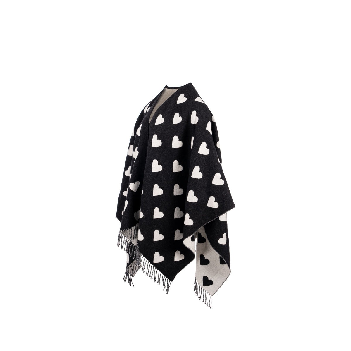 burberry-love-heart-cape-wool-black-white