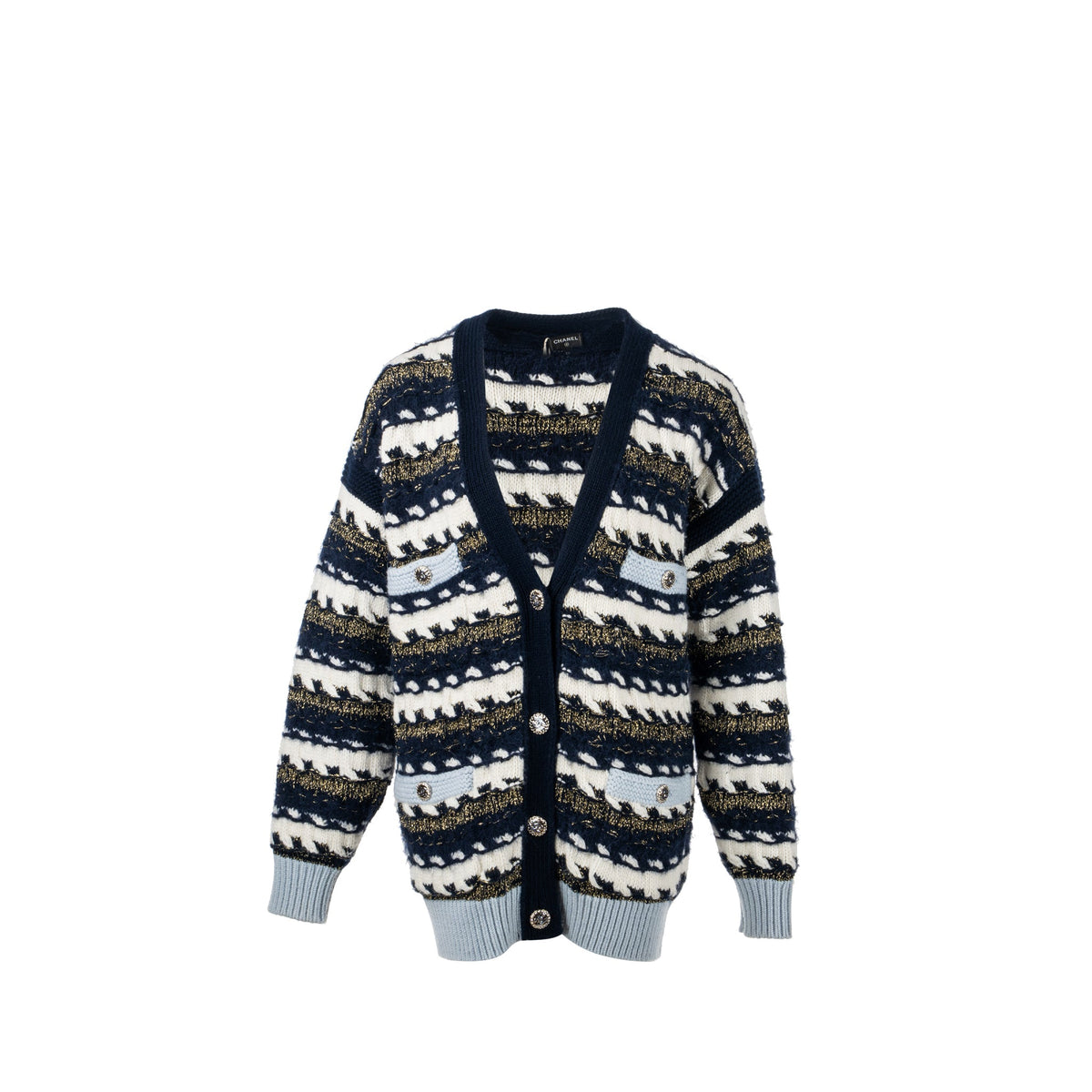 chanel-size-38-22b-cardigan-cashmere-cotton-wool-multicolor-navy-light-blue-white