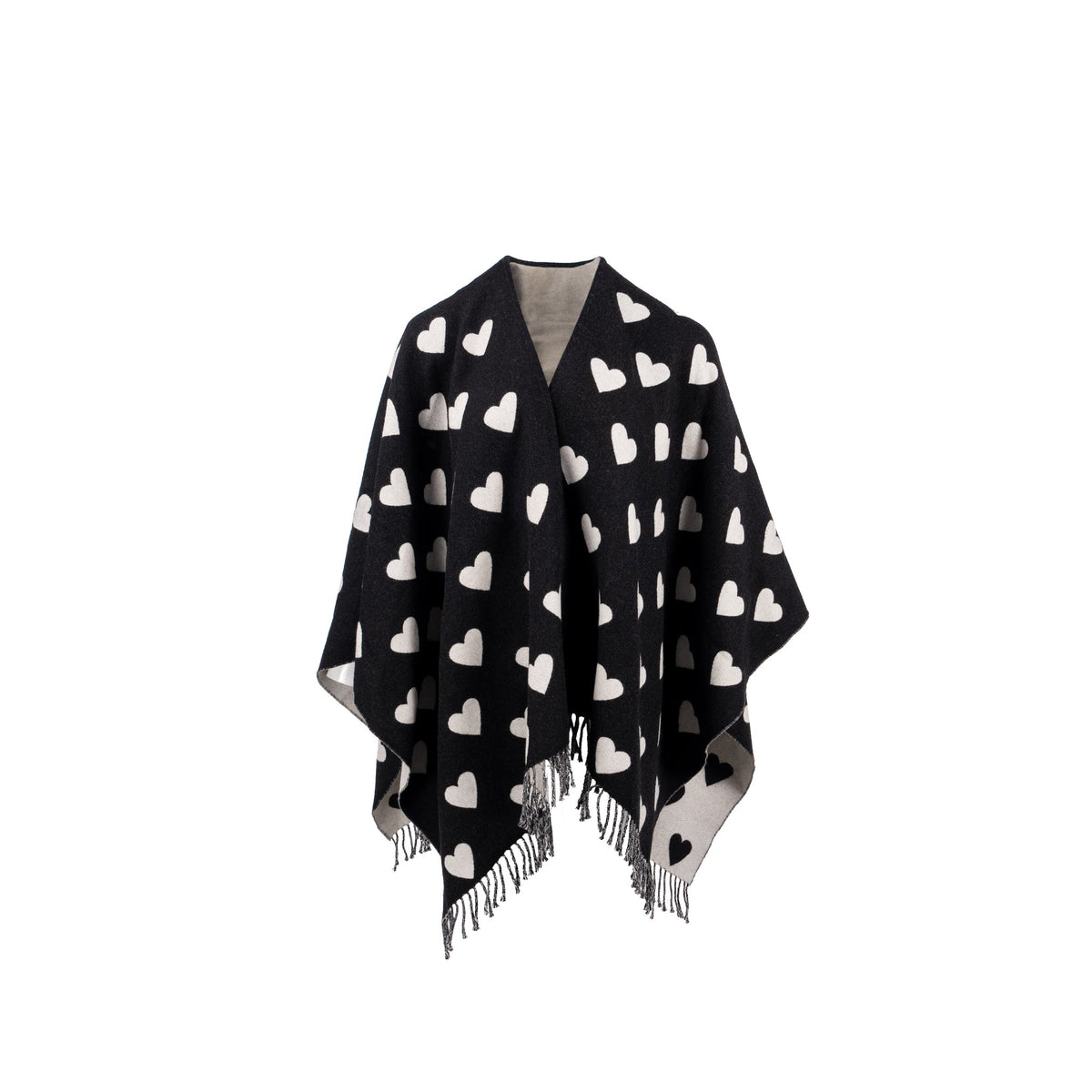 burberry-love-heart-cape-wool-black-white