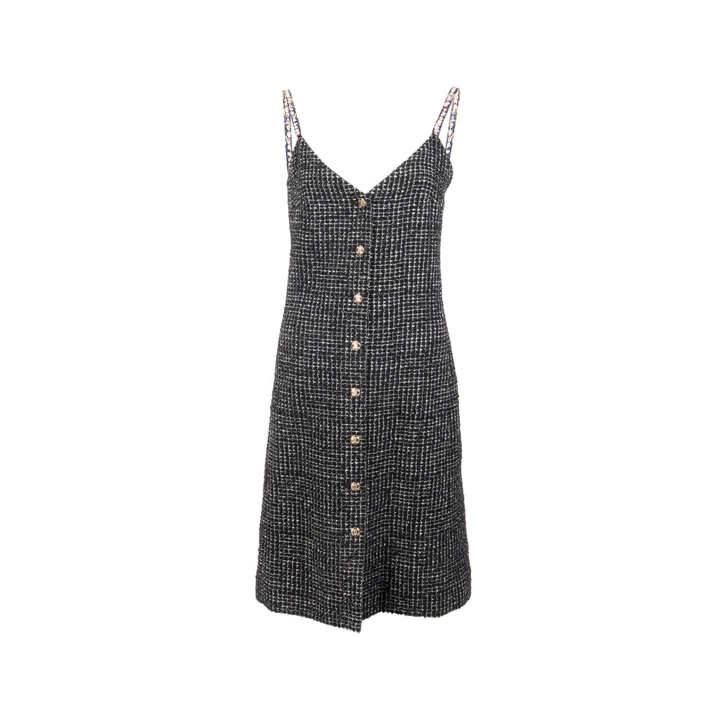 chanel-size-36-21p-tweed-midi-dress-cotton-polyester-black-white