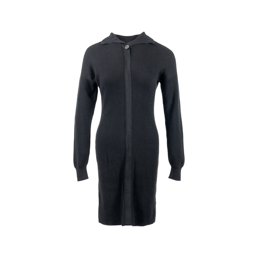 hermes-size-34-button-robe-dress-cotton-virgin-wool-black