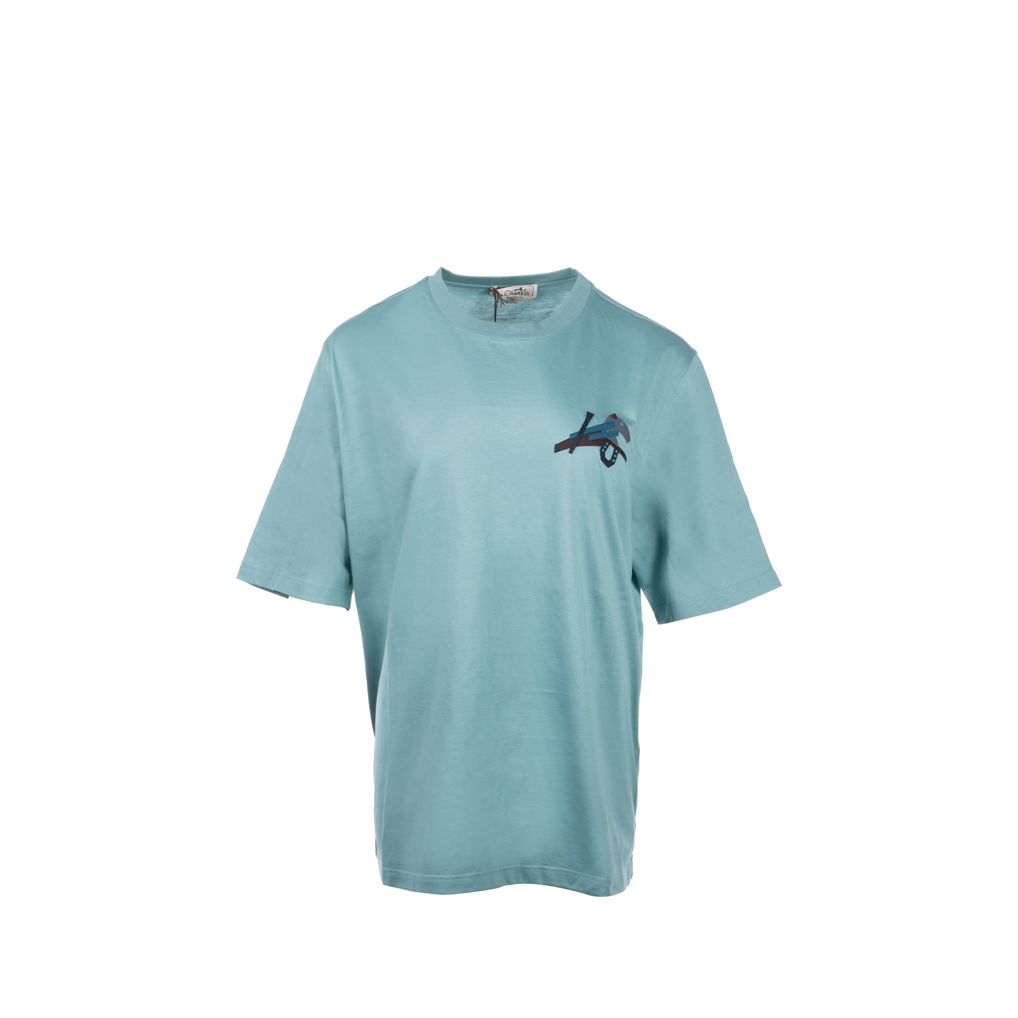 hermes-size-m-t-shirt-mini-patch-cuir-green