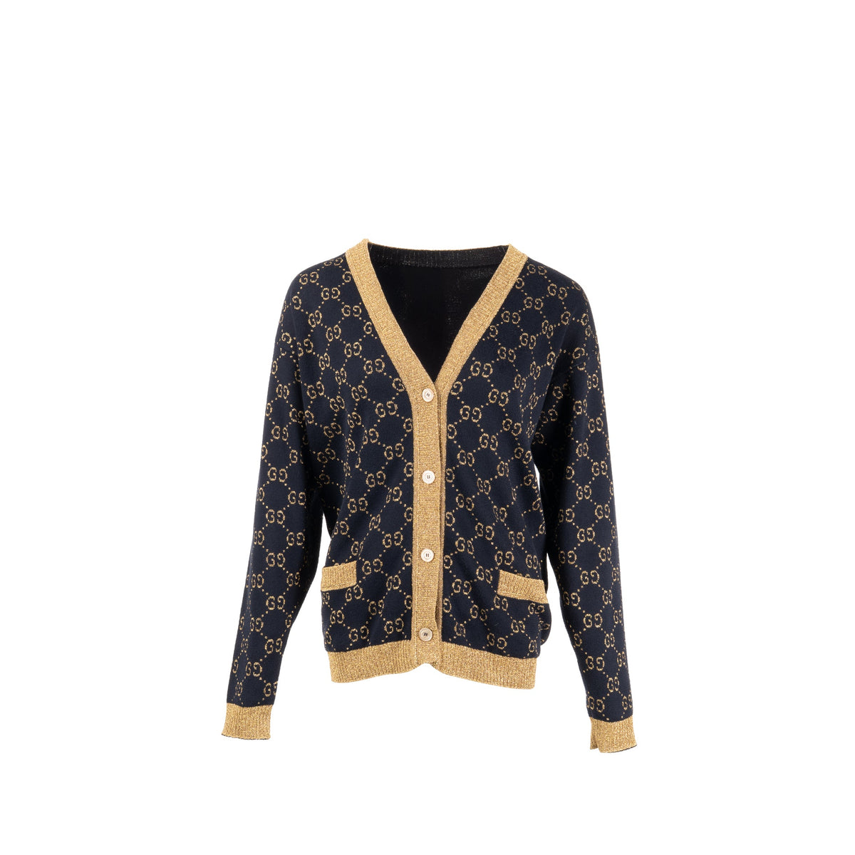 gucci-size-s-cardigan-cotton-navy-gold-1