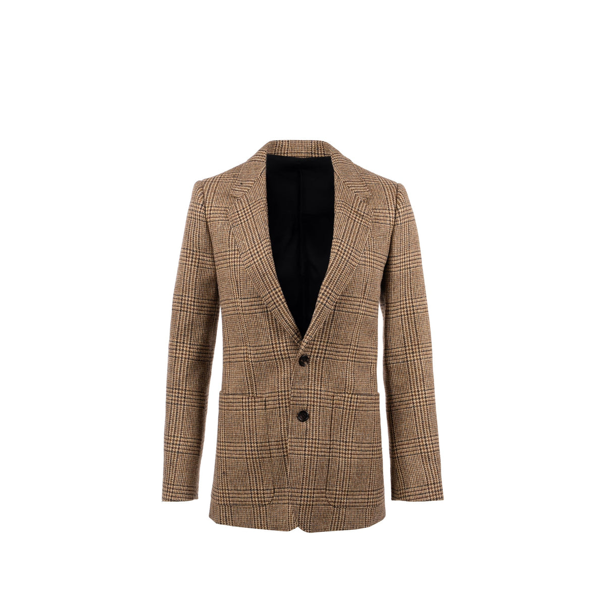 celine-size-34-houndstooth-blazer-wool-brown-green-1