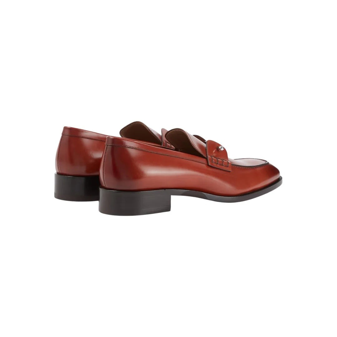 CHRISTIAN LOUBOUTIN LOAFER BRONZE RED & COGNAC