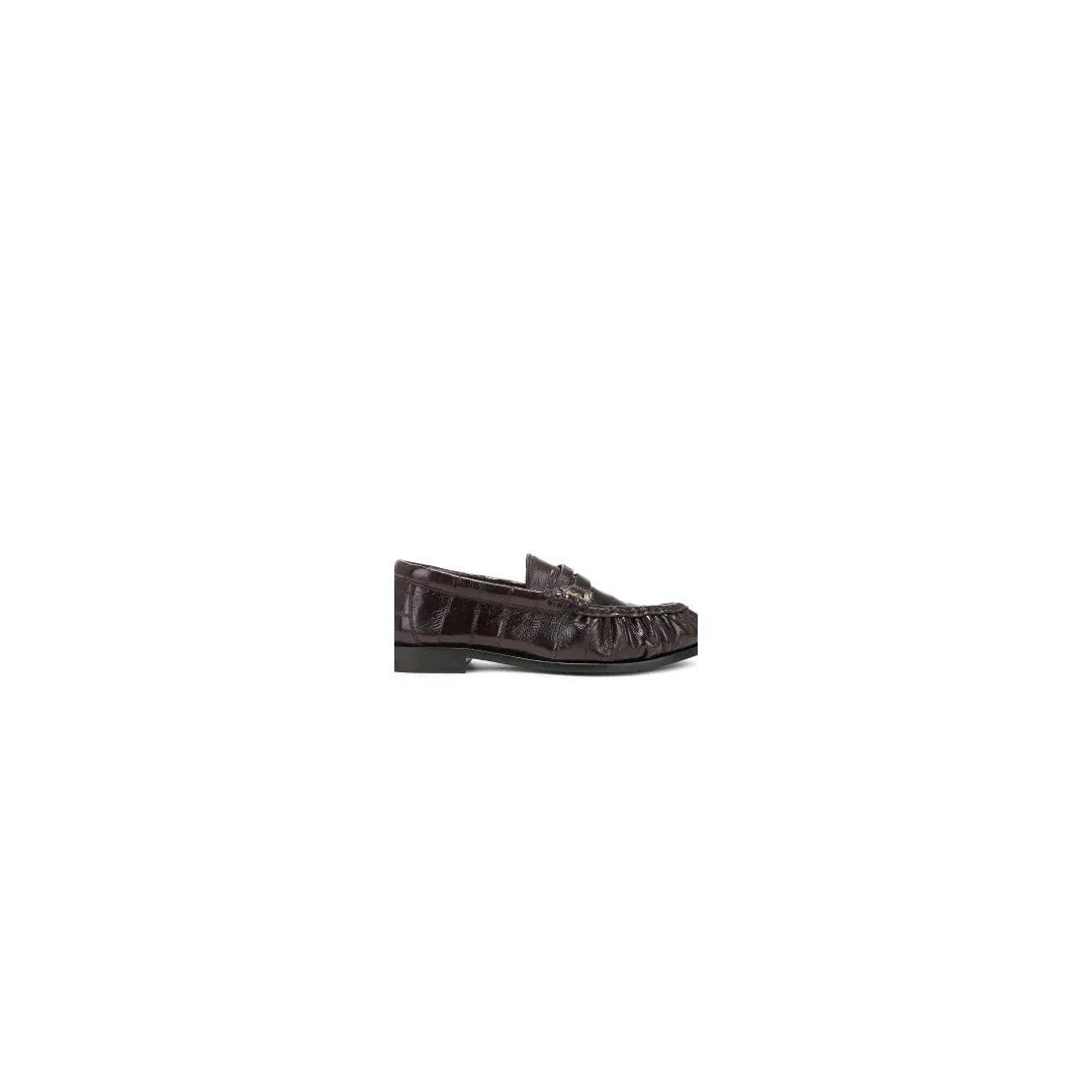 SAINT LAURENT LE LOAFER MOCASSINS BURGUNDY & DARK BROWN