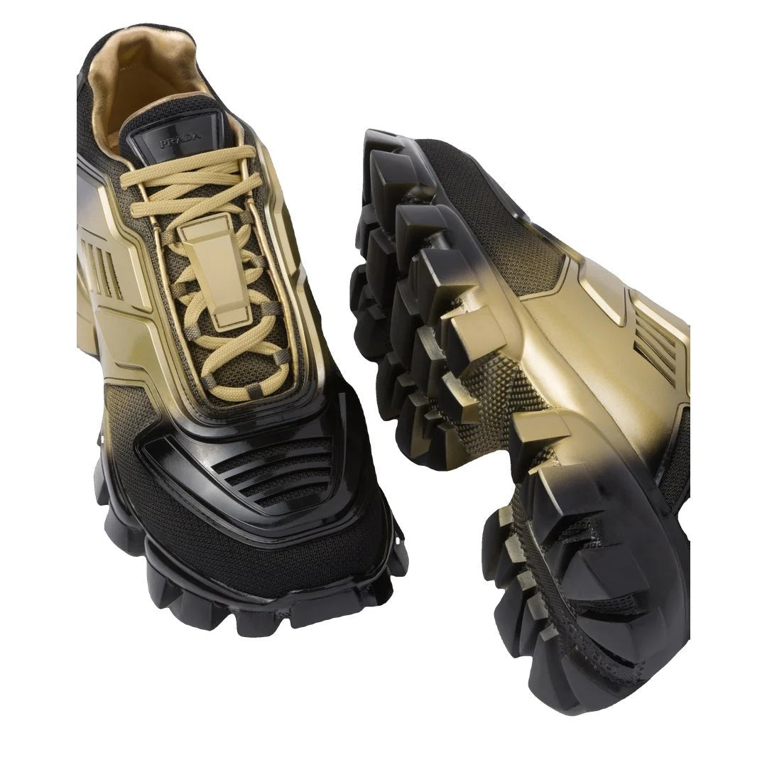 PRADA CLOUDBUST AIR SNEAKERS WHITE PINK GOLD & BLACK