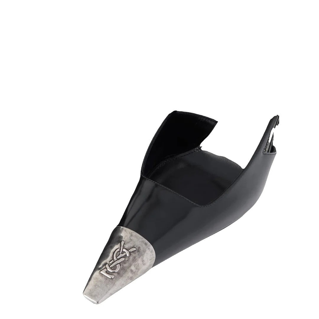 SAINT LAURENT JEANNE SLINGBACK PUMPS BLACK