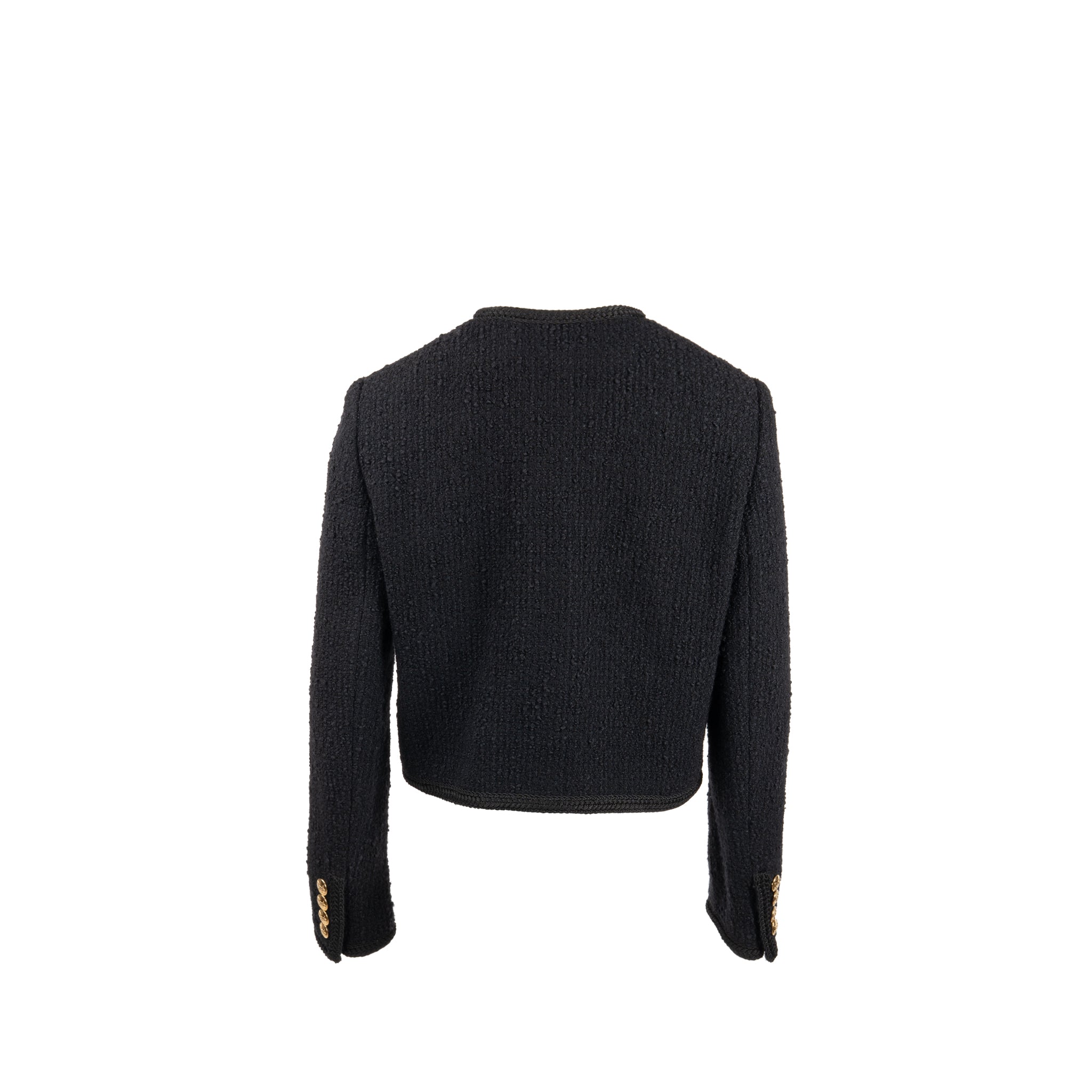 celine-size-40-chasseur-jacket-tweed-black-ghw