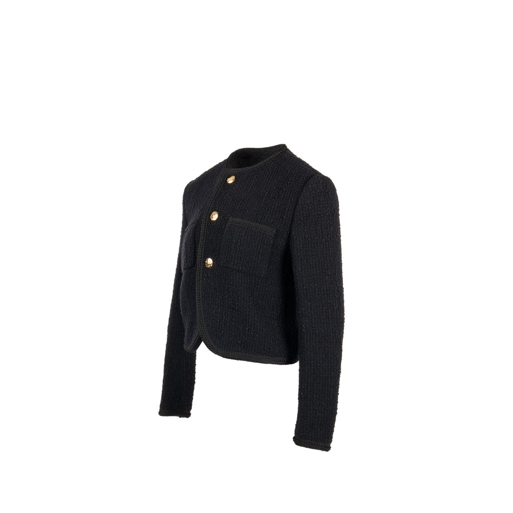 celine-size-40-chasseur-jacket-tweed-black-ghw