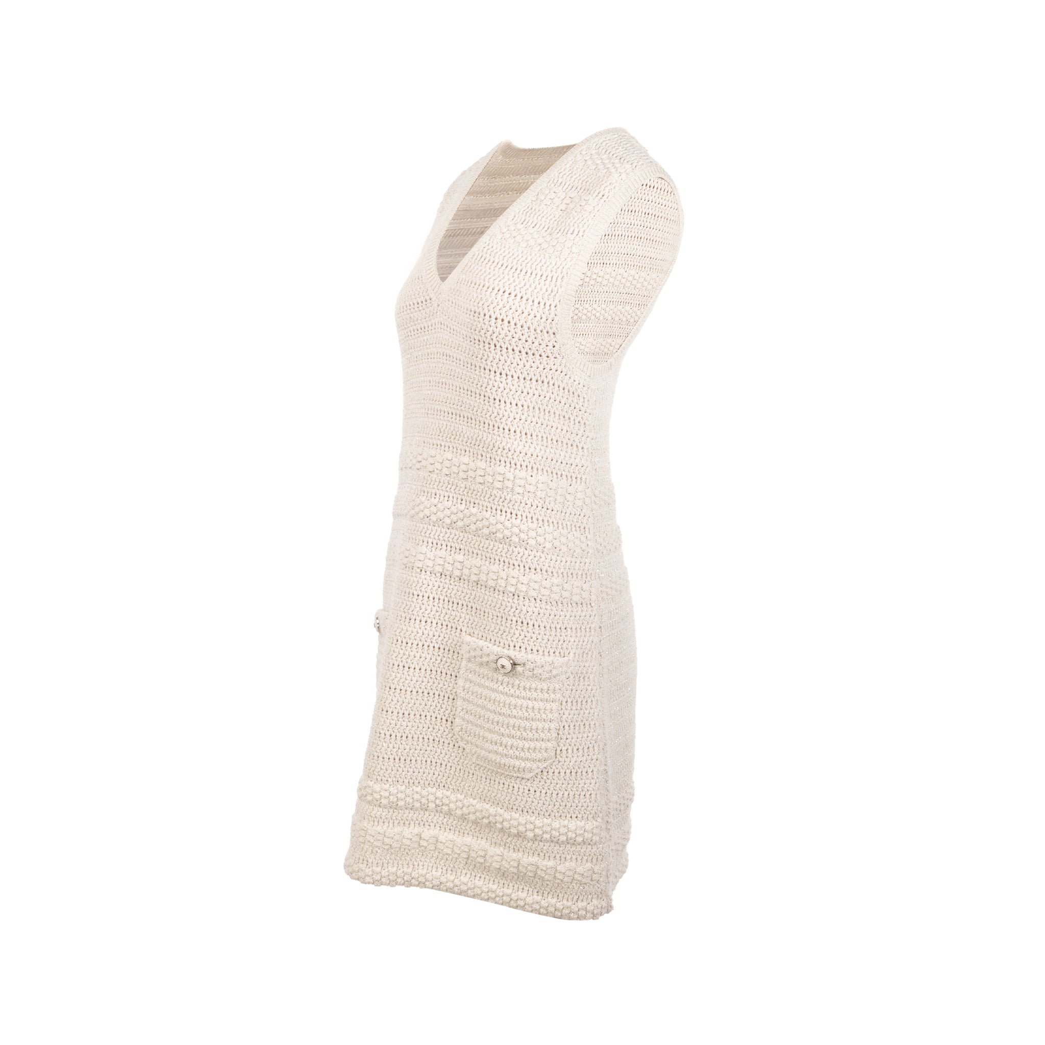 chanel-size-36-21b-knit-sleeveless-mini-dress-wool-ecru-silver
