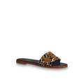 LOUIS VUITTON MONOGLAM LOCK IT FLAT MULE LEOPARD