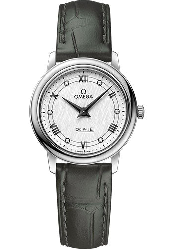 omega-de-ville-prestige-quartz-watch-27-4-mm-steel-case-white-silvery-dial-hunter-green-leather-strap-424-13-27-60-52-002