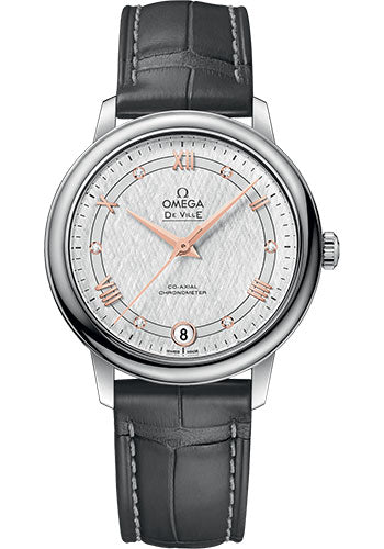 omega-de-ville-prestige-co-axial-watch-32-7-mm-steel-case-white-silvery-dial-grey-leather-strap-424-13-33-20-52-001