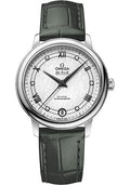 omega-de-ville-prestige-co-axial-watch-32-7-mm-steel-case-white-silvery-dial-hunter-green-leather-strap-424-13-33-20-52-002