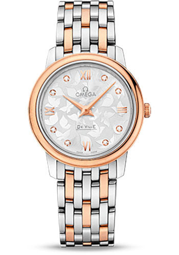 omega-de-ville-prestige-quartz-watch-27-4-mm-steel-and-red-gold-case-silver-diamond-dial-424-20-27-60-52-002