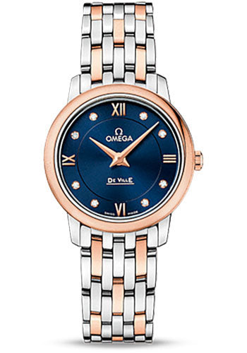 omega-de-ville-prestige-quartz-watch-27-4-mm-steel-case-18k-red-gold-bezel-blue-diamond-dial-red-gold-steel-bracelet-424-20-27-60-53-001