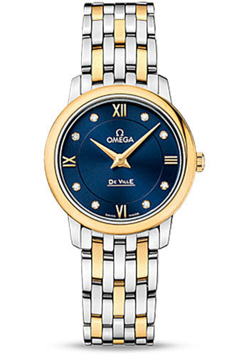 omega-de-ville-prestige-quartz-watch-27-4-mm-steel-case-18k-yellow-gold-bezel-blue-diamond-dial-yellow-gold-steel-bracelet-424-20-27-60-53-002