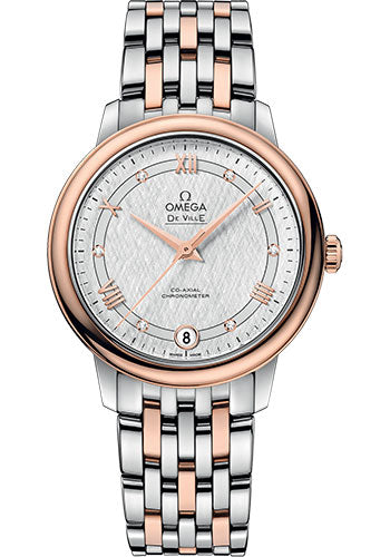 omega-de-ville-prestige-co-axial-watch-32-7-mm-steel-and-red-gold-case-white-silvery-dial-424-20-33-20-52-002
