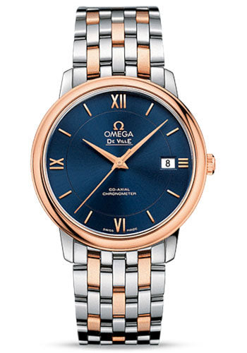 omega-de-ville-prestige-co-axial-watch-36-8-mm-steel-case-18k-red-gold-bezel-blue-dial-red-gold-steel-bracelet-424-20-37-20-03-002