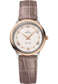 omega-de-ville-prestige-quartz-watch-27-4-mm-steel-and-red-gold-case-varnished-shimmer-ivory-beige-dial-taupe-brown-leather-strap-424-23-27-60-09-001