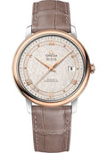 omega-de-ville-prestige-co-axial-watch-39-5-mm-steel-and-red-gold-case-ivory-silvery-dial-taupe-brown-leather-strap-424-23-40-20-02-003