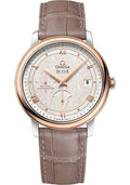 omega-de-ville-prestige-co-axial-power-reserve-watch-39-5-mm-steel-and-red-gold-case-ivory-silvery-dial-taupe-brown-leather-strap-424-23-40-21-02-001