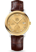omega-de-ville-prestige-co-axial-power-reserve-watch-39-5-mm-steel-case-yellow-gold-bezel-champagne-diamond-dial-brown-leather-strap-424-23-40-21-58-001