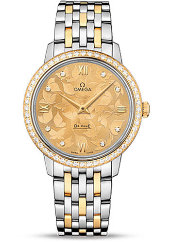 omega-de-ville-prestige-quartz-watch-32-7-mm-steel-case-diamond-set-yellow-gold-bezel-champagne-diamond-dial-steel-and-yellow-gold-bracelet-424-25-33-60-58-001