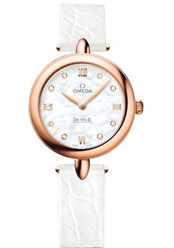 omega-de-ville-prestige-quartz-dewdrop-watch-27-4-mm-red-gold-case-mother-of-pearl-dial-white-leather-strap-424-53-27-60-55-002
