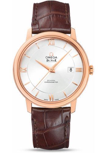 omega-de-ville-prestige-co-axial-watch-39-5-mm-red-gold-case-silver-dial-brown-leather-strap-424-53-40-20-02-001