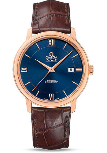 omega-de-ville-prestige-co-axial-watch-39-5-mm-red-gold-case-blue-dial-brown-leather-strap-424-53-40-20-03-002