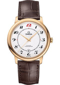 omega-de-ville-prestige-co-axial-de-ville-50th-anniversary-watch-39-5-mm-yellow-gold-case-white-enamel-dial-brown-leather-strap-424-53-40-20-04-005