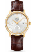 omega-de-ville-prestige-power-reserver-co-axial-watch-39-5-mm-yellow-gold-case-diamond-bezel-silver-diamond-dial-brown-leather-strap-424-58-40-21-52-001