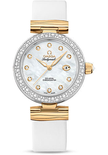 omega-de-ville-ladymatic-omega-co-axial-watch-34-mm-steel-yellow-gold-case-diamond-bezel-white-diamond-dial-white-leather-strap-425-27-34-20-55-003