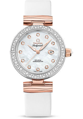 omega-de-ville-ladymatic-omega-co-axial-watch-34-mm-steel-sedna-gold-case-diamond-bezel-white-diamond-dial-white-leather-strap-425-27-34-20-55-004