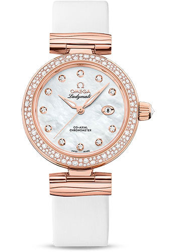 omega-de-ville-ladymatic-omega-co-axial-watch-34-mm-sedna-gold-case-diamond-bezel-white-diamond-dial-white-leather-strap-425-67-34-20-55-008
