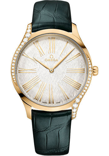 omega-de-ville-tresor-quartz-39-mm-moonshine-gold-case-lacquered-opaline-silver-dial-iridescent-green-leather-strap-428-58-39-60-02-001