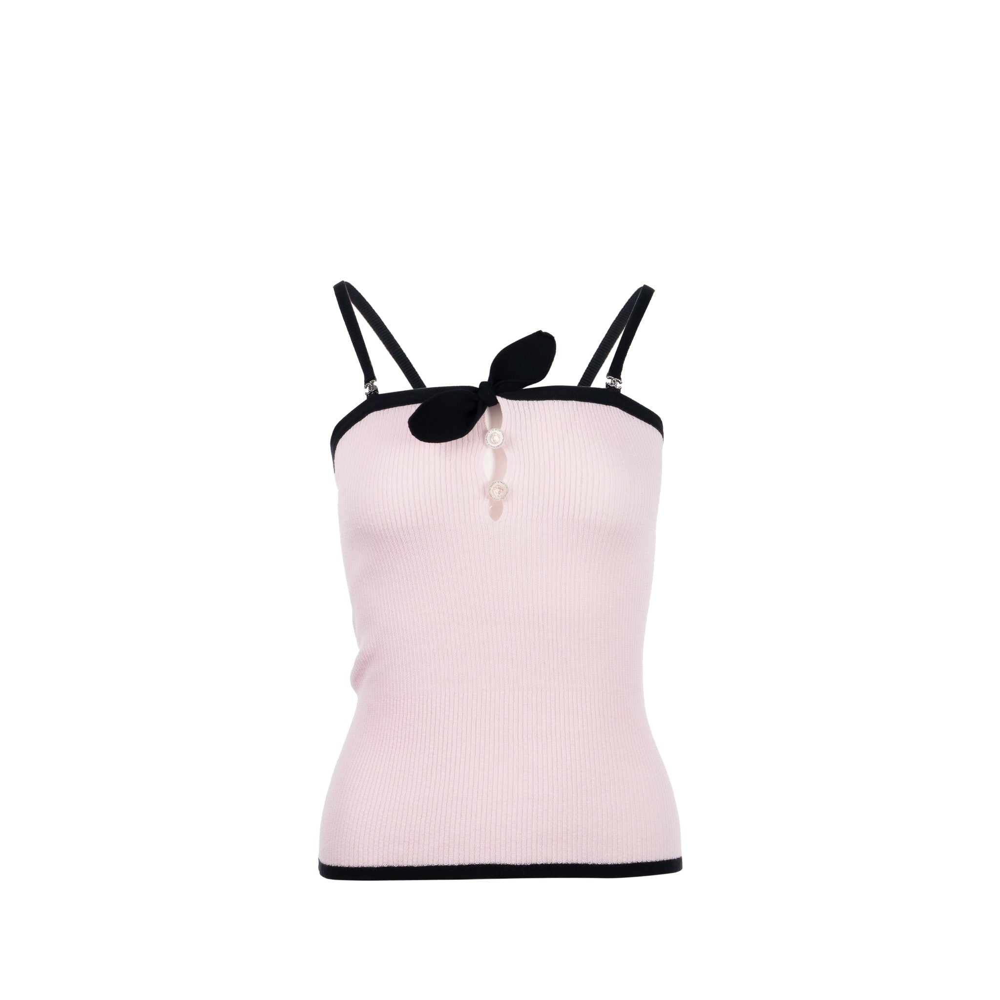 chanel-size-36-22p-cc-crystal-bow-cotton-tank-light-pink-black