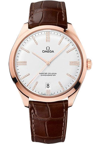 omega-de-ville-tresor-master-co-axial-limited-edition-of-88-watch-40-mm-sedna-gold-case-domed-silver-dial-brown-leather-strap-432-53-40-21-52-002