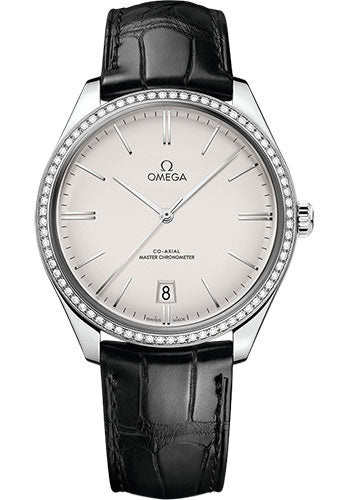 omega-de-ville-tresor-omega-co-axial-master-chronometer-40-mm-steel-case-diamond-bezel-opaline-silvery-dial-black-leather-strap-435-18-40-21-02-001