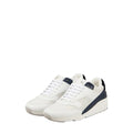 SAINT LAURENT LEATHER PANEL SNEAKERS WHITE & NAVY