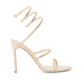 RENÉ CAOVILLA CLEO LEATHER HEELED SANDAL NUDE & BEIGE