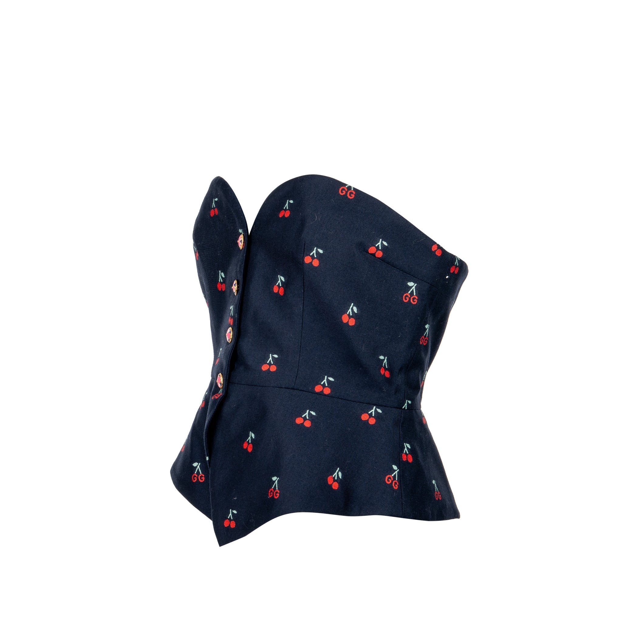 gucci-size-40-cherry-print-tube-top-cotton-wool-navy