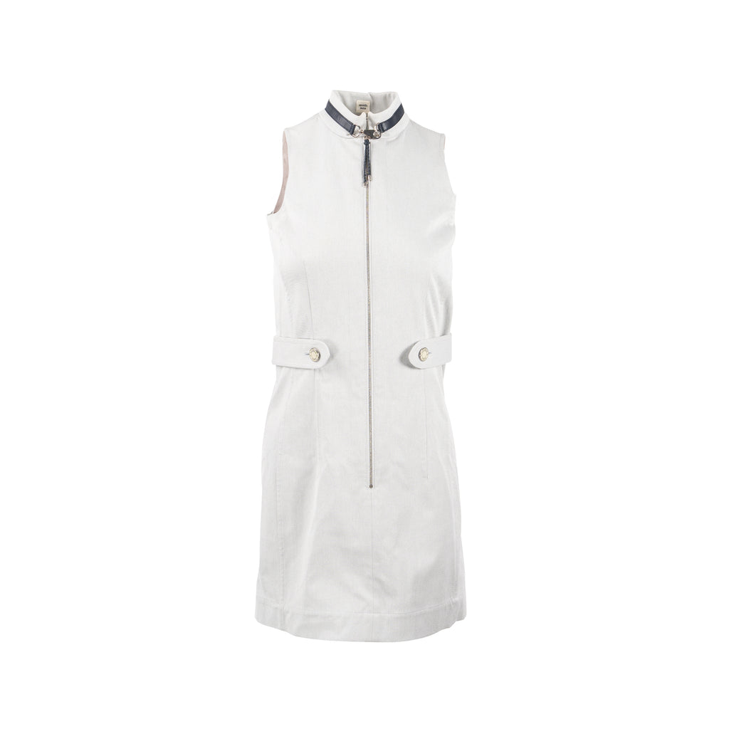 hermes-size-34-sleeveless-zipped-dress-cotton-light-grey