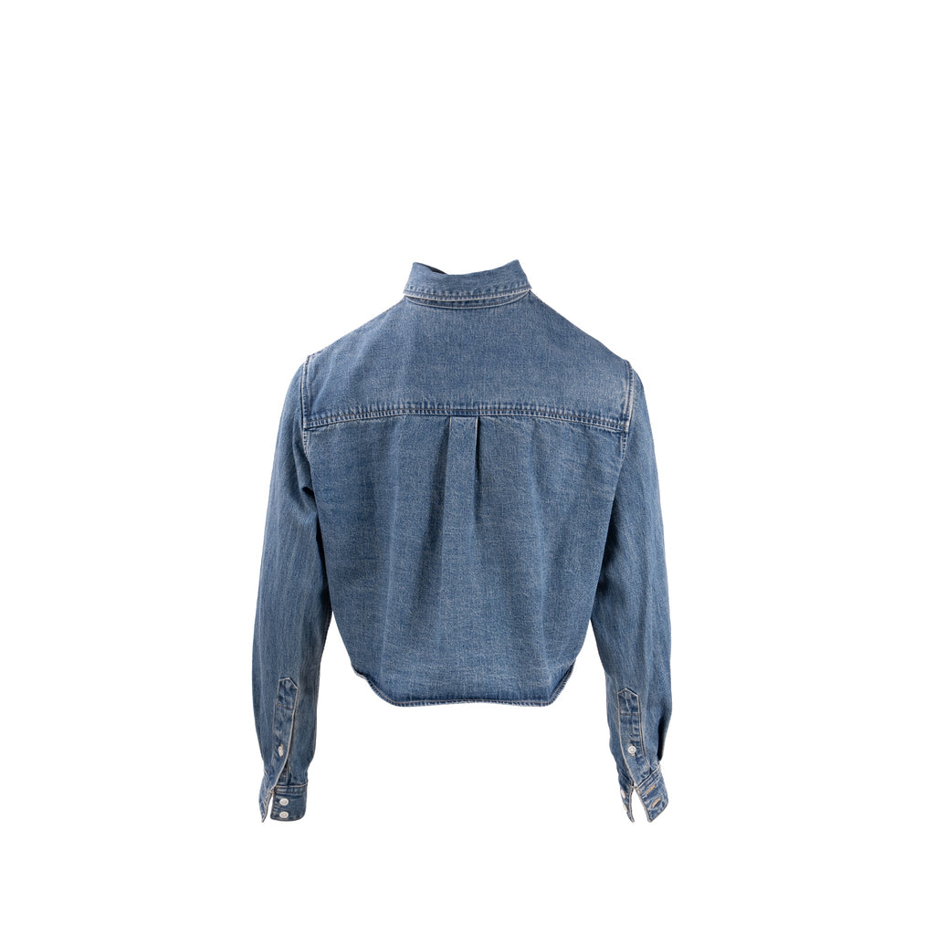 celine-size-xs-cropped-shirt-cotton-in-union-ocean-wash-denim-blue