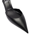 CHRISTIAN LOUBOUTIN MISS Z SLING PATENT LEATHER SLINGBACK PUMPS BLACK MATTE LEATHER