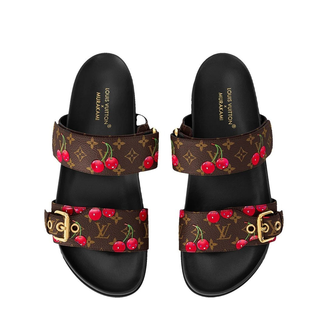 LOUIS VUITTON LV X TM MONOGRAM MULTICOLOR BOM DIA COMFORT MULE BROWN & CHERRY