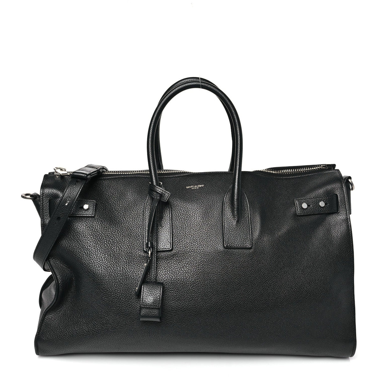 GRAINED CALFSKIN MEDIUM SOUPLE SAC DE JOUR DUFFLE BLACK